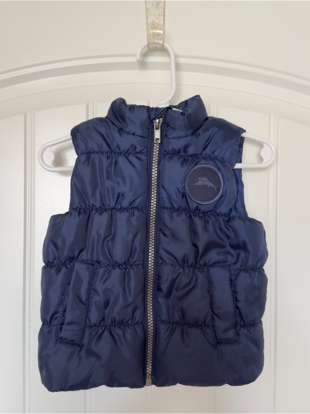 Tommy Bahama Size 12 Months Navy Blue Quilted Full Zip Vest